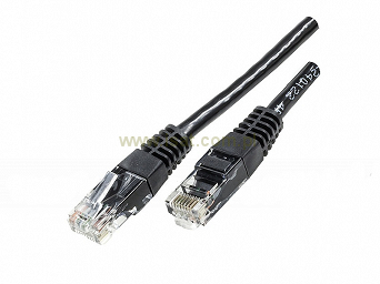 Patchcord przewód kabel UTP kat.6 5,0m czarny wtyk - wtyk RJ45