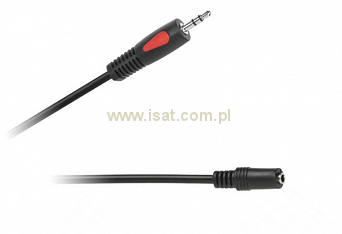 Przedłużacz słuchawkowy EcoLine wtyk-gniazdo Jack 3,5mm stereo, długość 1,0m