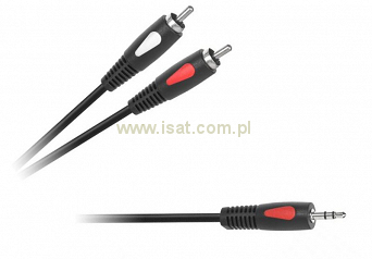 Przewód audio wtyk Jack 3,5mm - 2x wtyk RCA (Cinch) długość 1,0m EcoLine