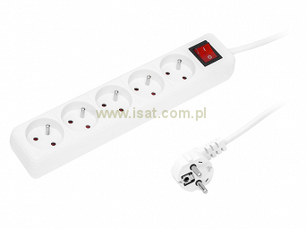 Przedłużacz elektryczny 5xGN+UZ+W 3,0m 10A 2300W