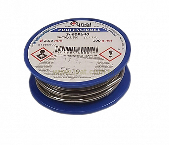 Cyna 2,5mm szpula 100g Cynel Sn60Pb40