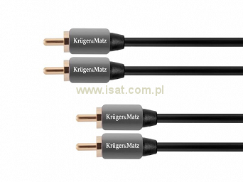 Kabel audio 2xRCA-2xRCA długość 3m Kruger&Matz wtyk - wtyk