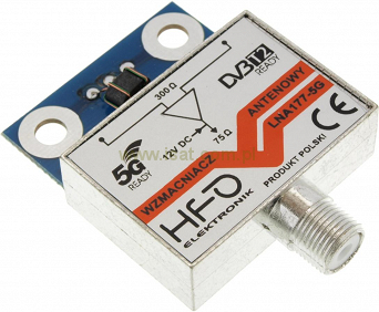 Przedwzmacniacz DVB-T2 LNA-177-5G 27dB filtr 5G VHF UHF