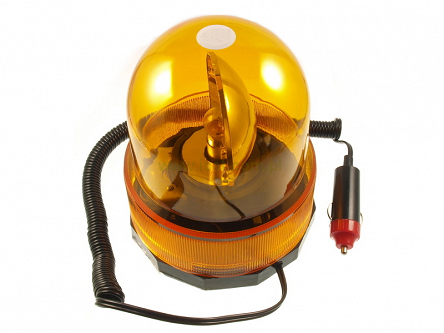 Lampa ostrzegawcza zasilanie 24V pomarańczowa błyskowa kogut magnes