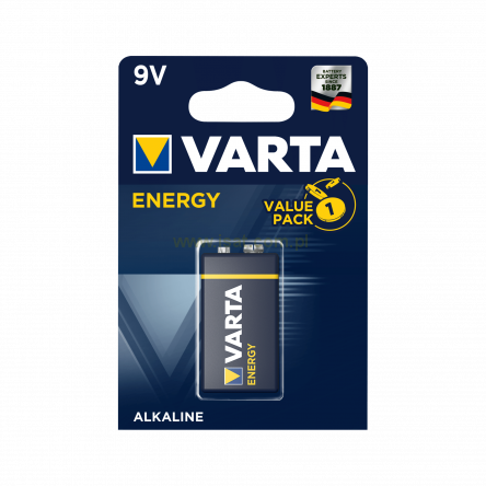 Bateria alkaliczna VARTA 9V ENERGY 1szt. wydajna i ekonomiczna