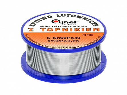 Cyna z topnikiem 0,56mm szpula 100g Cynel Sn60Pb40