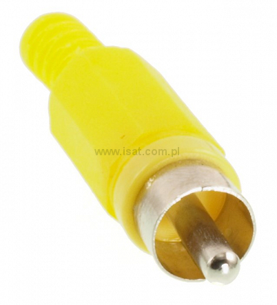 Wtyk RCA żółty (Cinch) plastikowy do lutowania