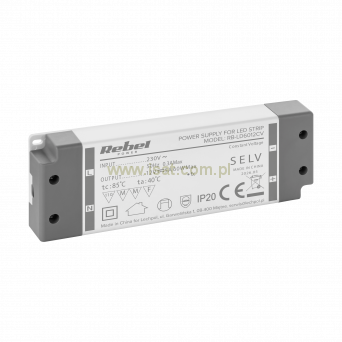 Zasilacz Rebel do sznurów LED 12V/5A max.60W IP20 wewnętrzny