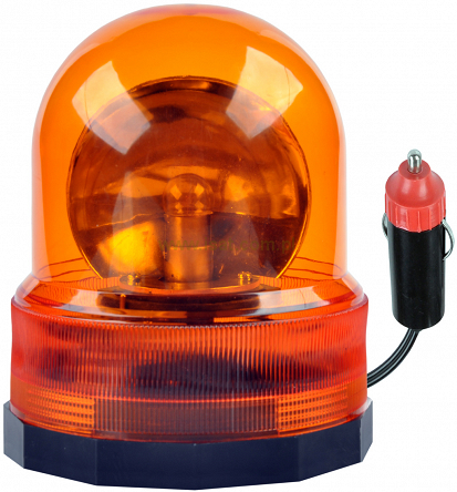 Lampa ostrzegawcza zasilanie 12V pomarańczowa błyskowa kogut magnes 