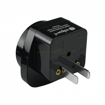 Adapter podróżny wtyk USA, gniazdo uniwersalne czarny