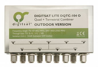 Zwrotnica sumator RTV-SAT do konwerterów Quad DQTC104/O zewnętrzna