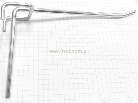 wieszak do eurokratki metalowy długi 15cm/4cm haczyk na kratkę ekspozycyjną